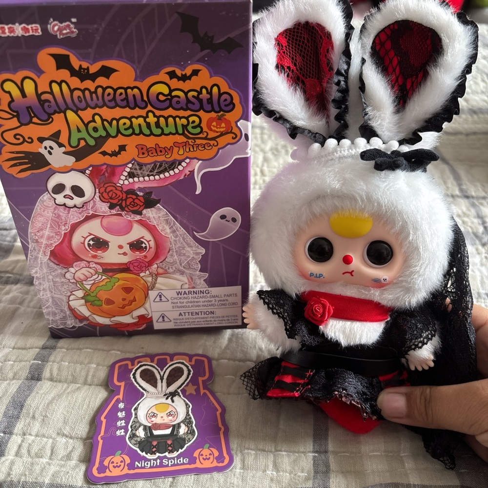 Baby three Halloween Castle Adventure plush pendant Night Spide
